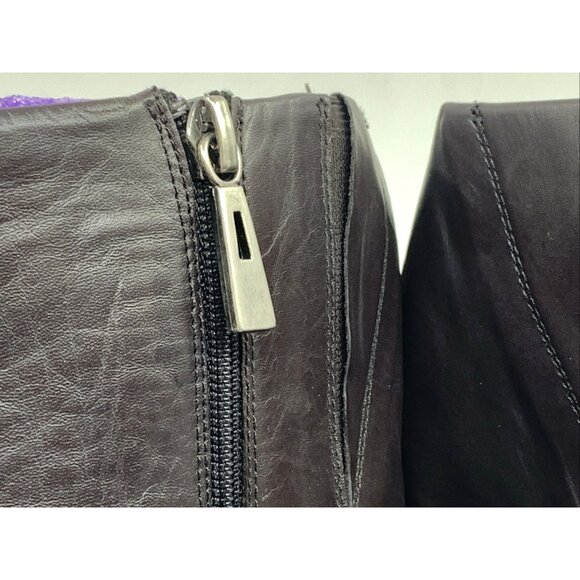 Valerie Stevens Womens All Leather Brown Knee High Boots 8N Zipper Almond Toe - Picture 4 of 10